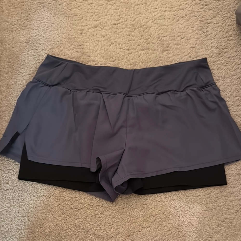 Champion Gray and Black Athletic Shorts Double-Layered Comfort
